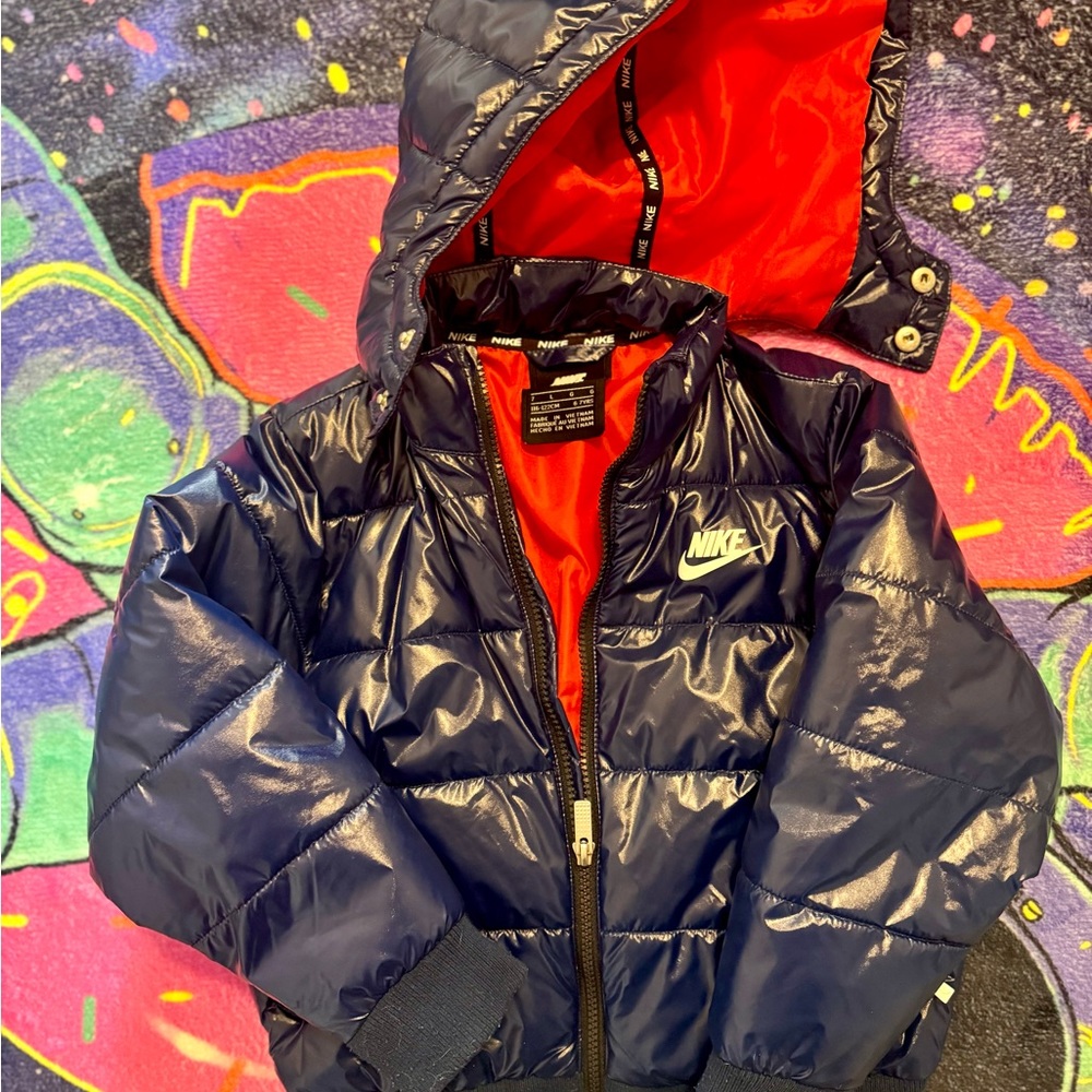 Nike Kids Navy Blue Puffer Jacket